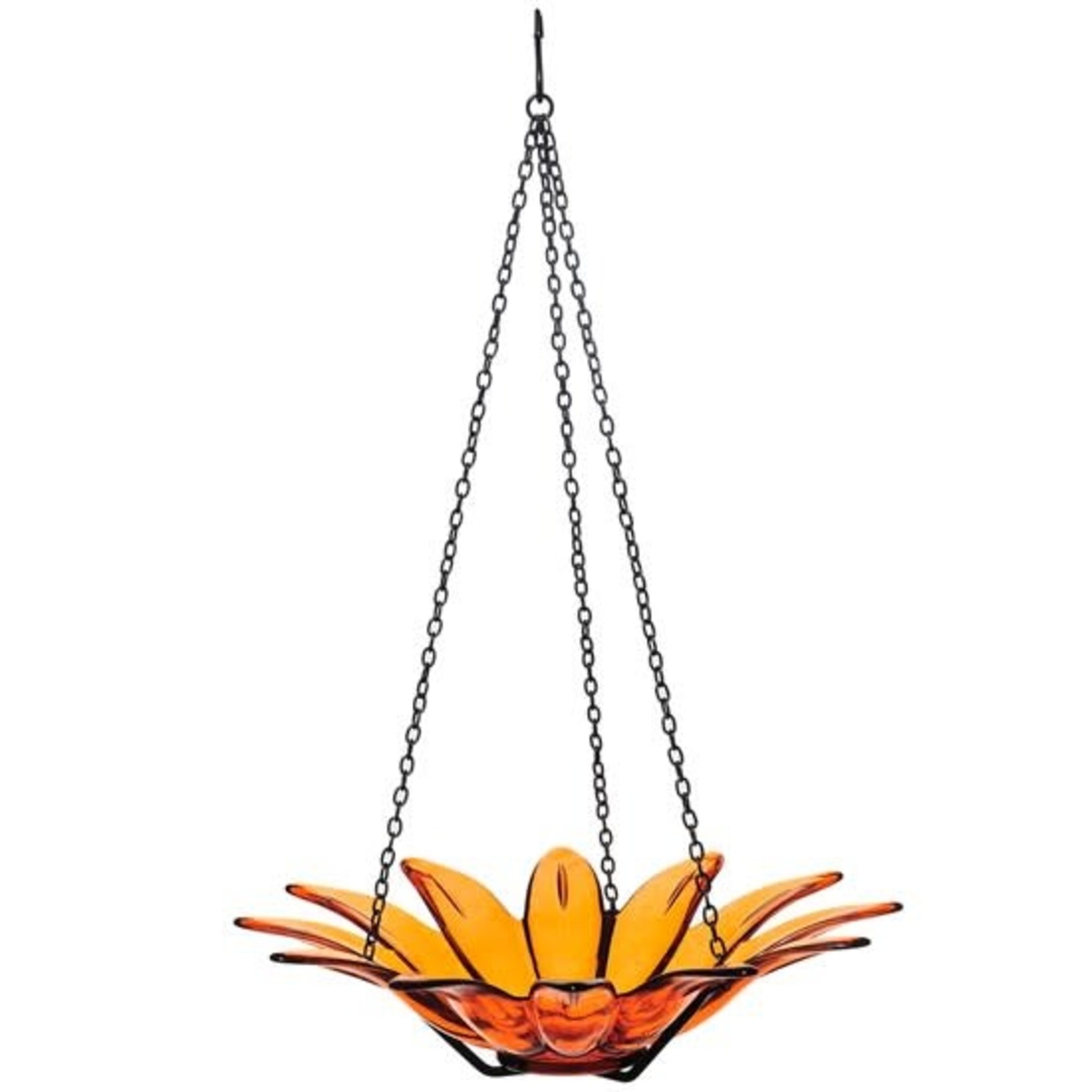 Daisy Hanging Bird Bath or Feeder 12" - Orange