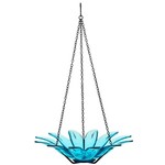 Daisy Hanging Bird Bath or Feeder 12" - Aqua