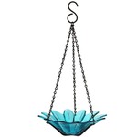 Daisy Hanging Bird Bath or Feeder 8" - Aqua