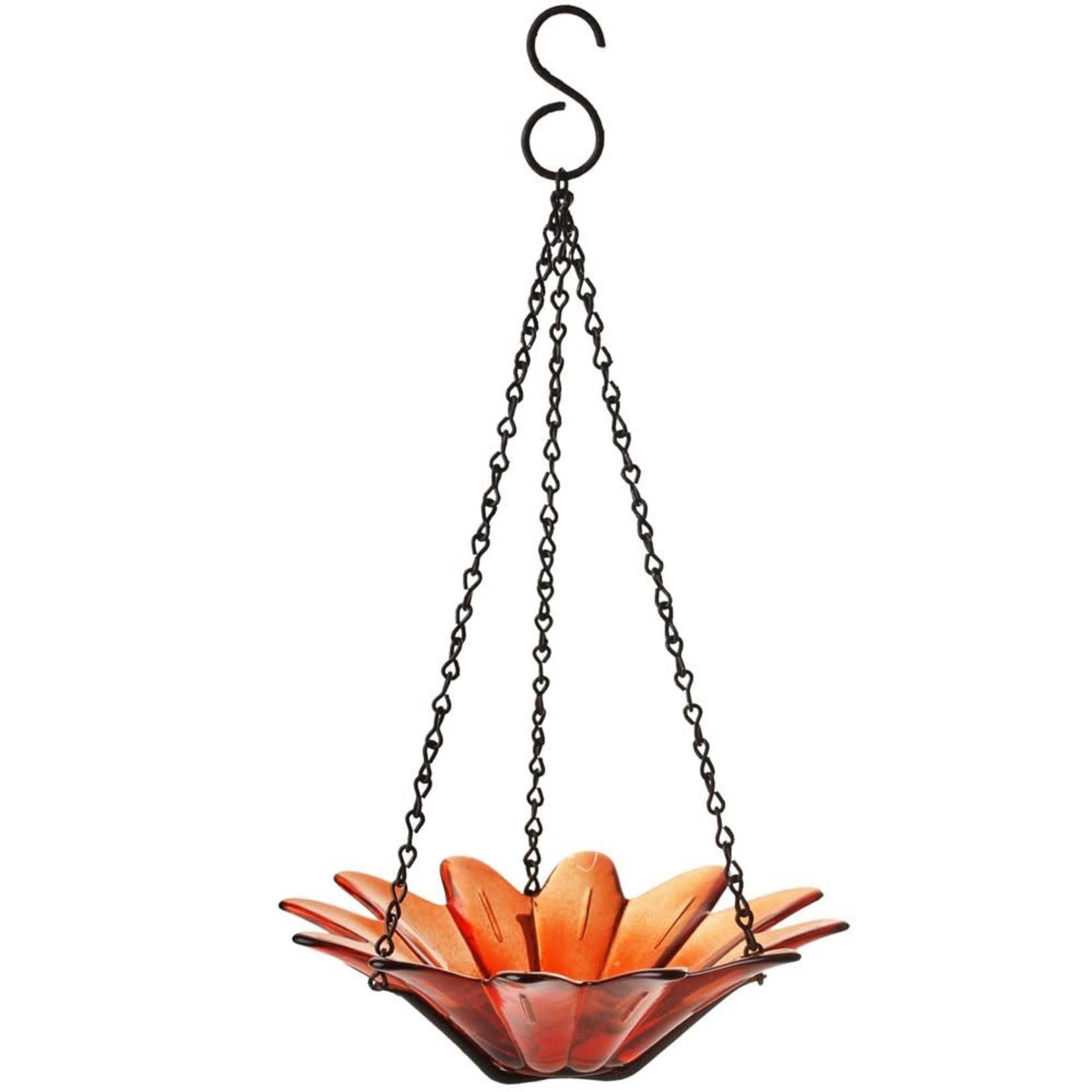 Daisy Hanging Bird Bath or Feeder 8" - Orange