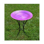 Swirl Bird Bath with Stand - Magenta