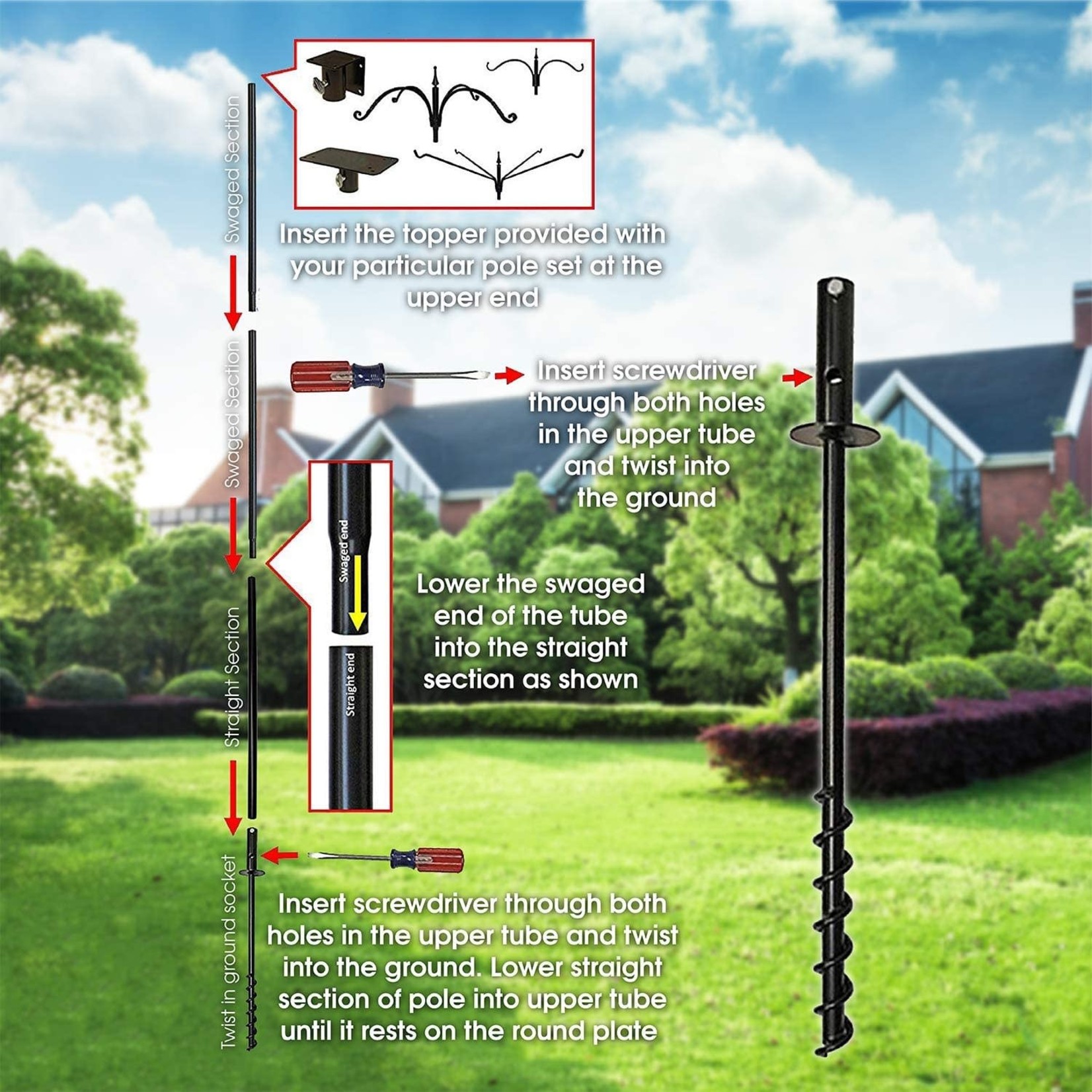 .Ultimate Feeder Pole System 20" Twist In Ground Socket