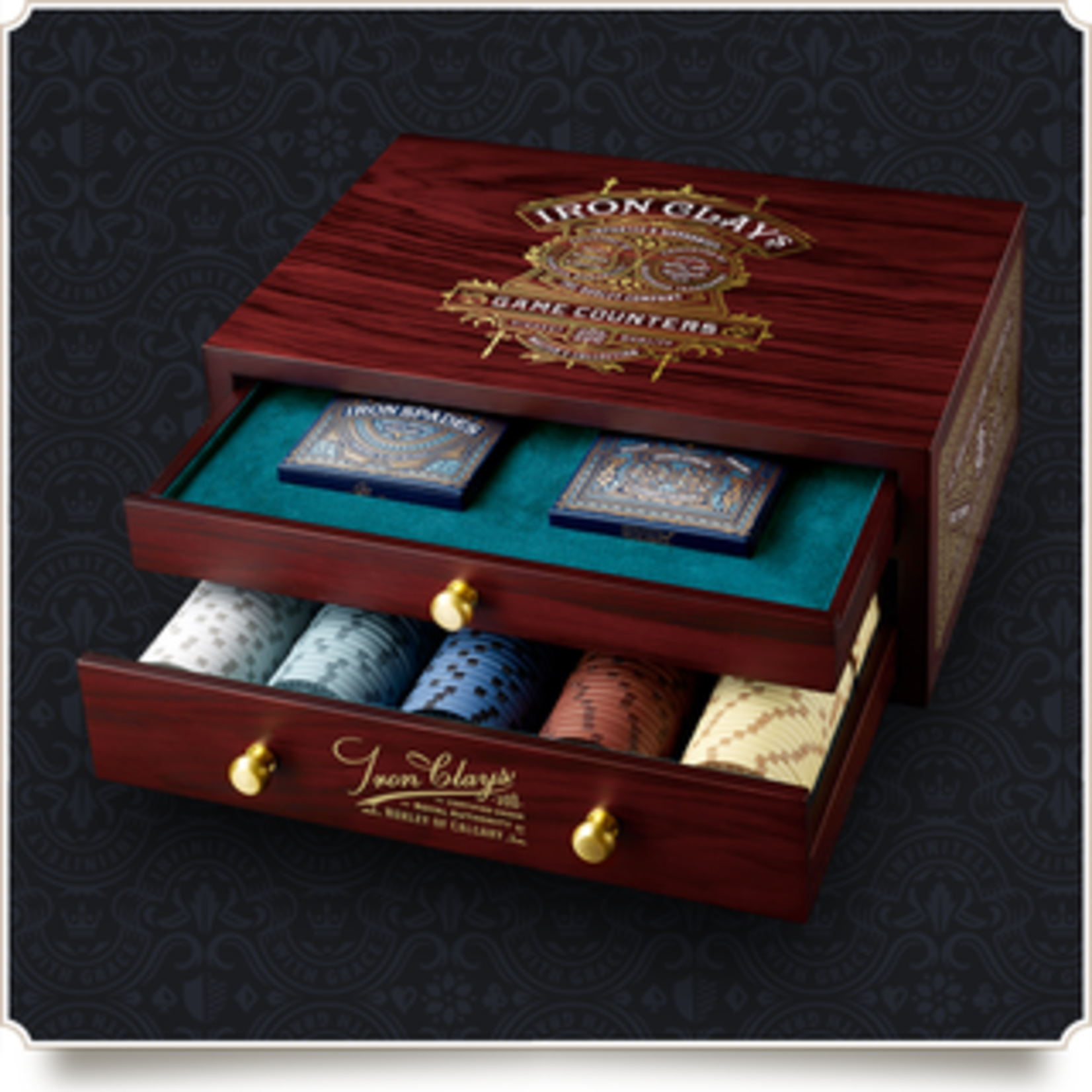 Iron Clays 200 - Wooden Chest Edition - Rosewood (Red)