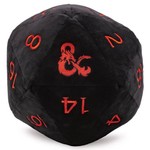 Plush Dice: Giant d20 Die - D&D Black with Red Numbering