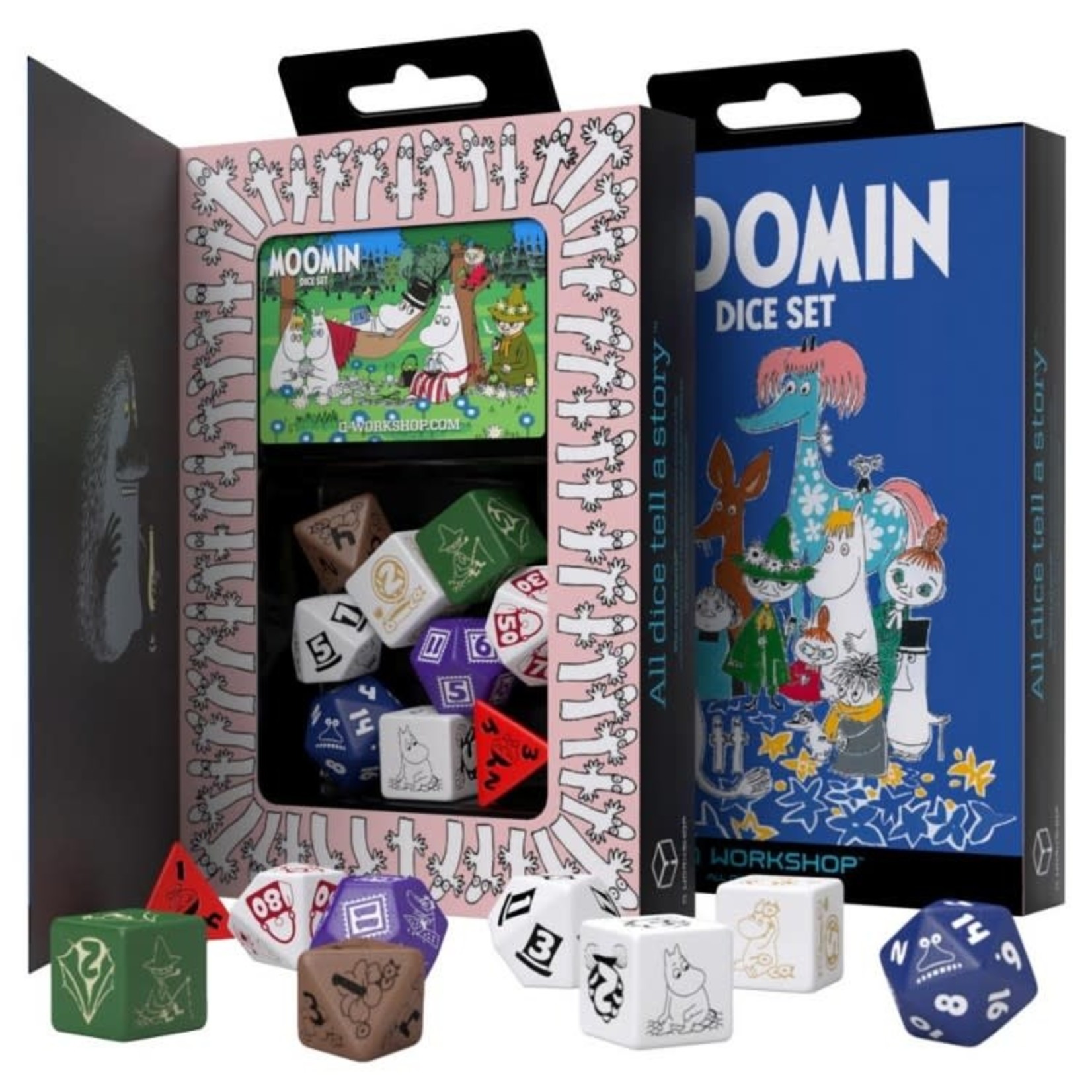 Q-Workshop Dice: Moomin | 7 Die Polyhedral Set