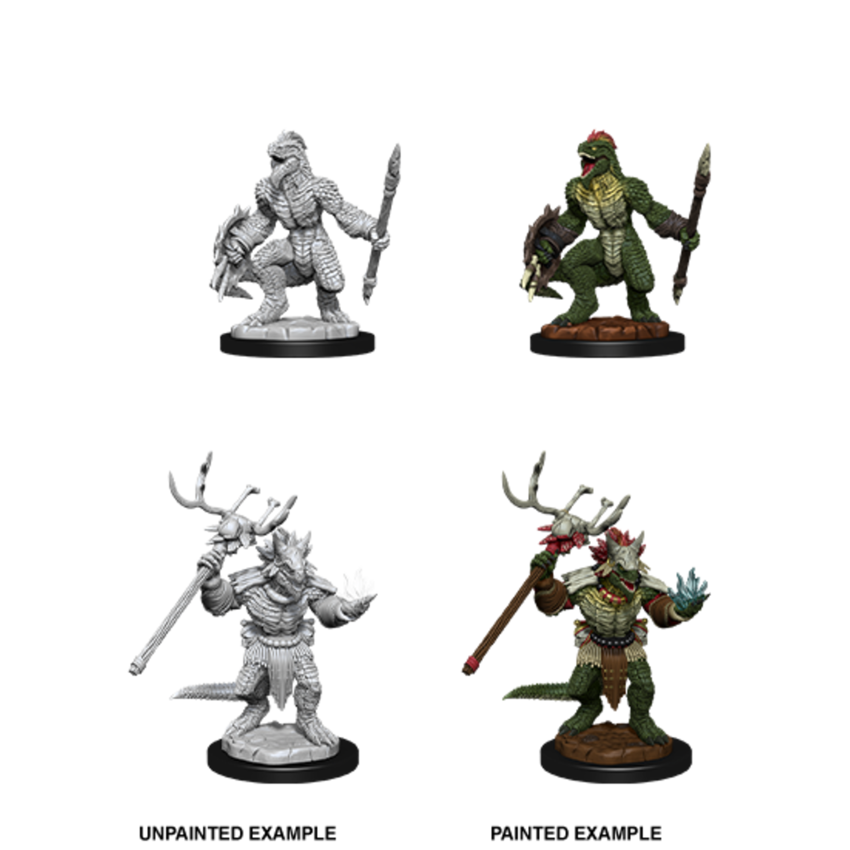 Unpainted Minis D&D | Lizardfolk & Lizardfolk Shaman | W12 | 90074