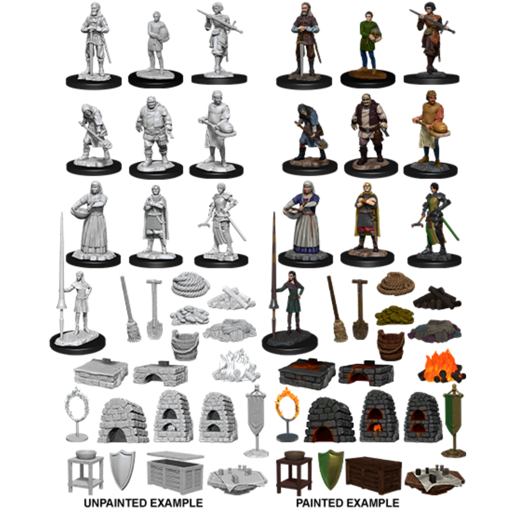 Unpainted Minis WK | Towns People: Kingdom Retainers | W12 | 90121