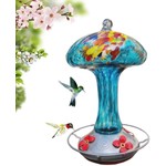 Blue Mushroom Hummingbird Feeder