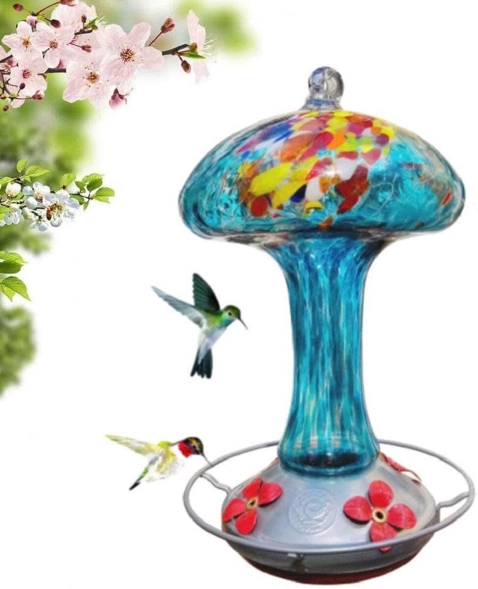 Blue Mushroom Hummingbird Feeder The Wandering Dragon Game Shoppe