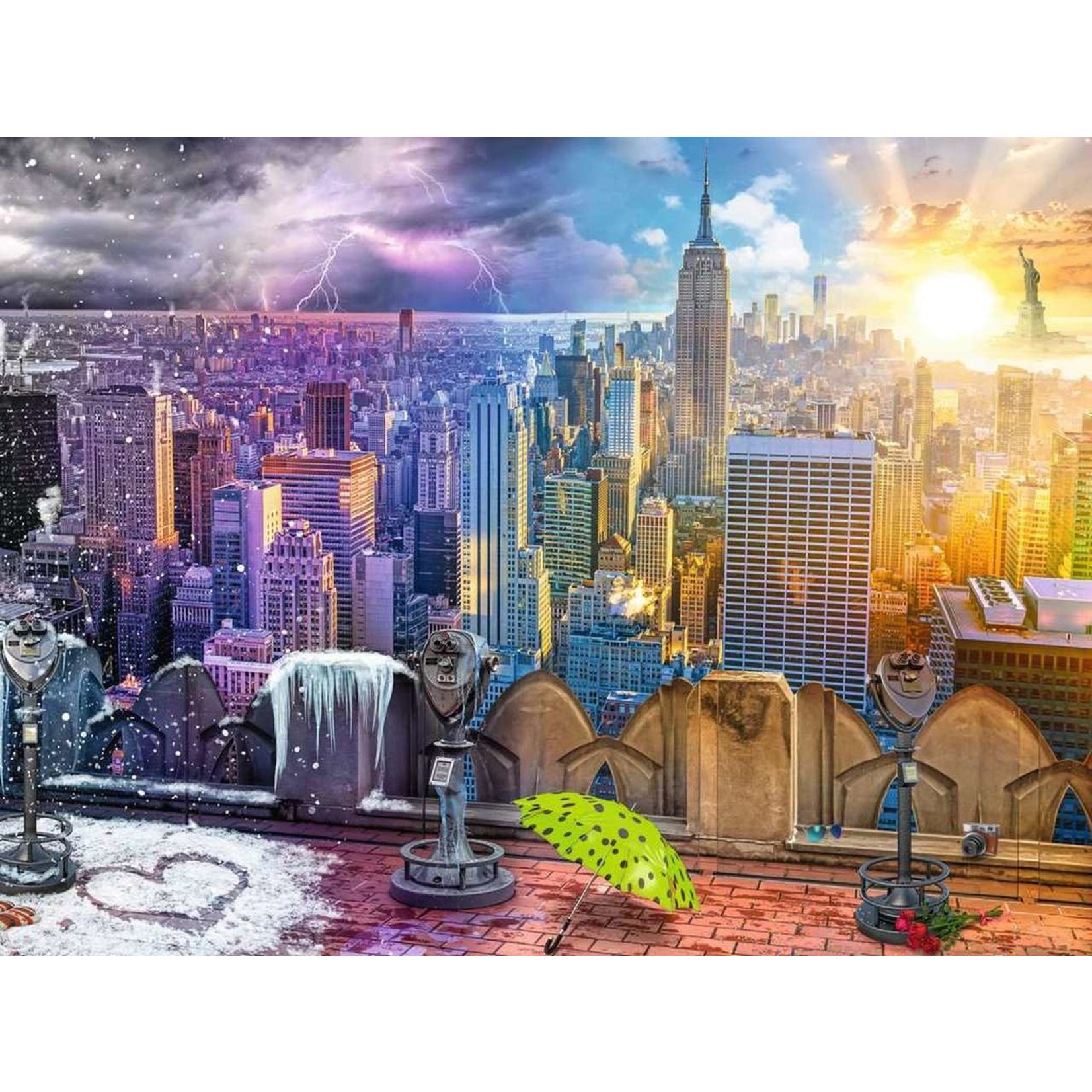 New York Winter & Summer 1500 Piece Puzzle