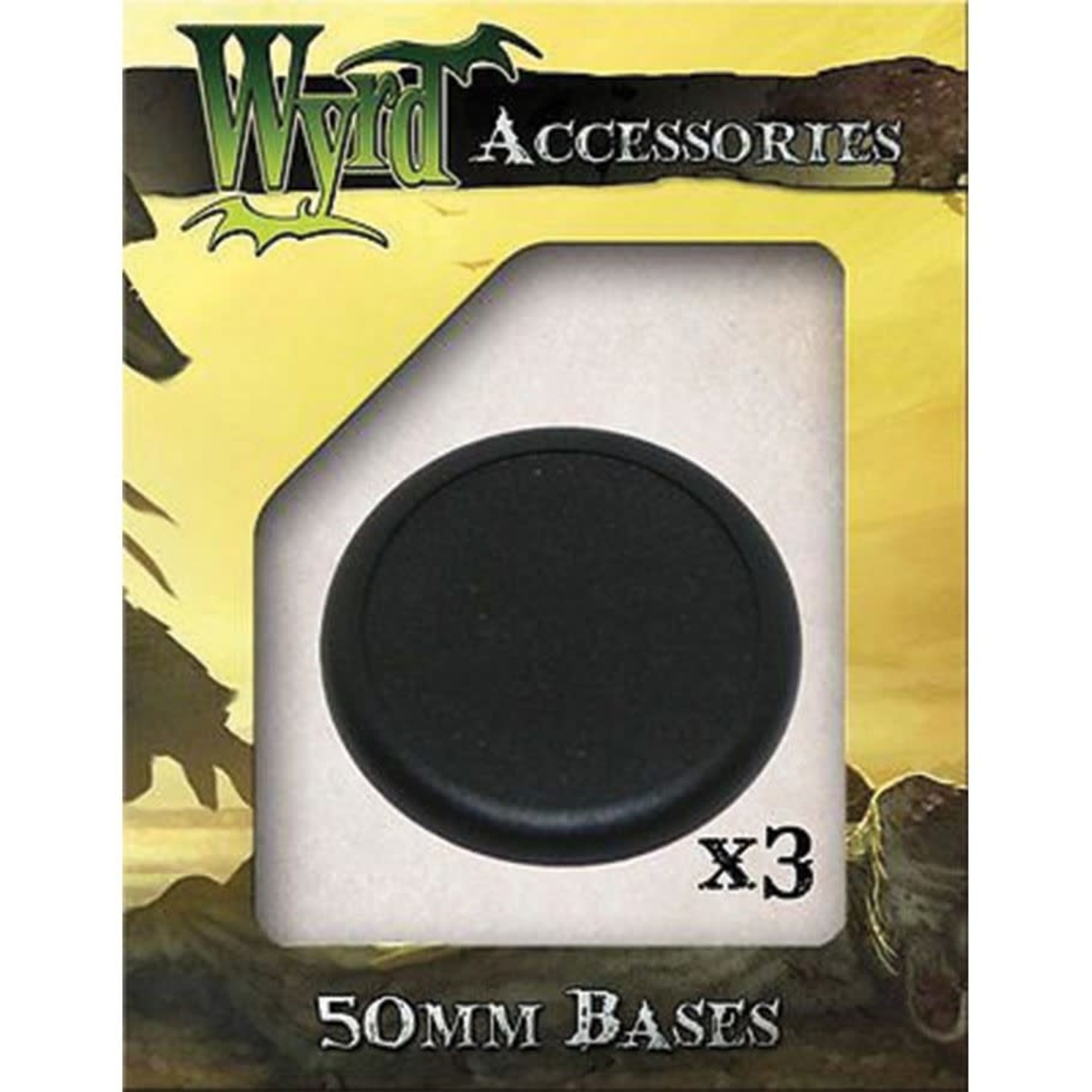 50mm Black Round Lipped Bases (3)