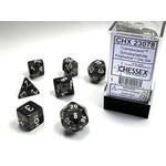 Chessex Translucent Dice: Smoke / white | 7 Die Polyhedral Set | 23078