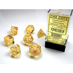 Chessex Translucent Dice: Yellow / white | 7 Die Polyhedral Set | 23072
