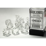 Chessex Translucent Dice: Clear / white | 16mm d6 Dice Block | 23601