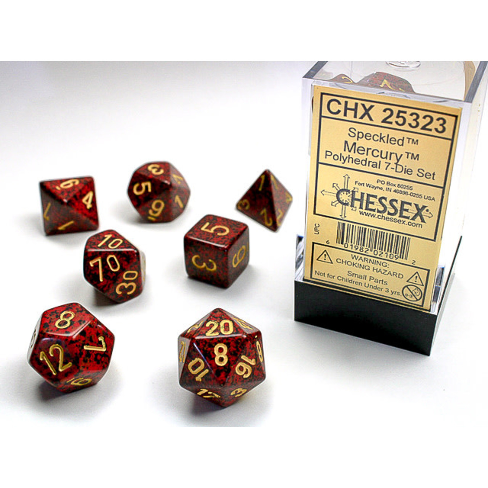 Chessex Speckled Dice: Mercury | 7 Die Polyhedral Set | 25323