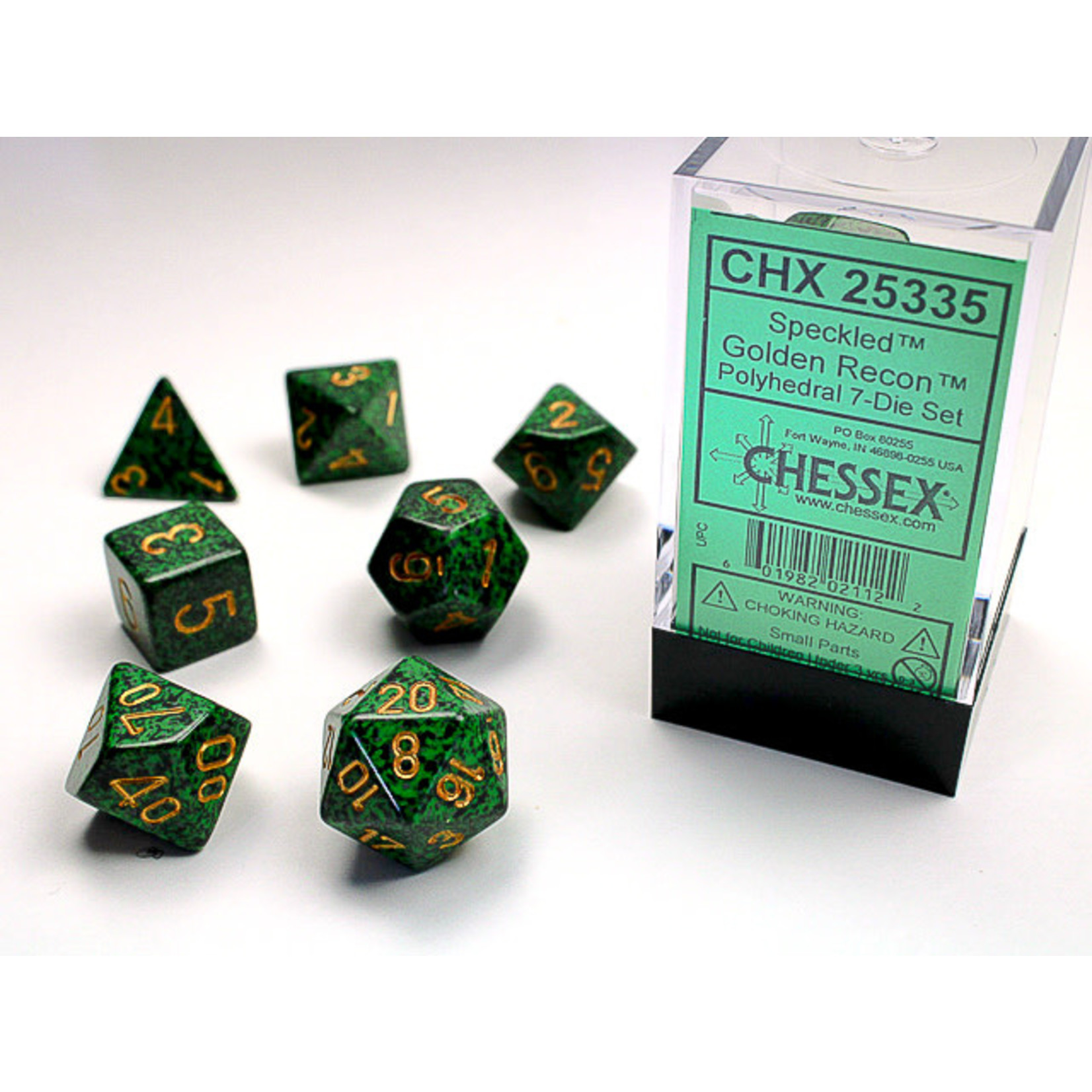 Chessex Speckled Dice: Golden Recon | 7 Die Polyhedral Set | 25335