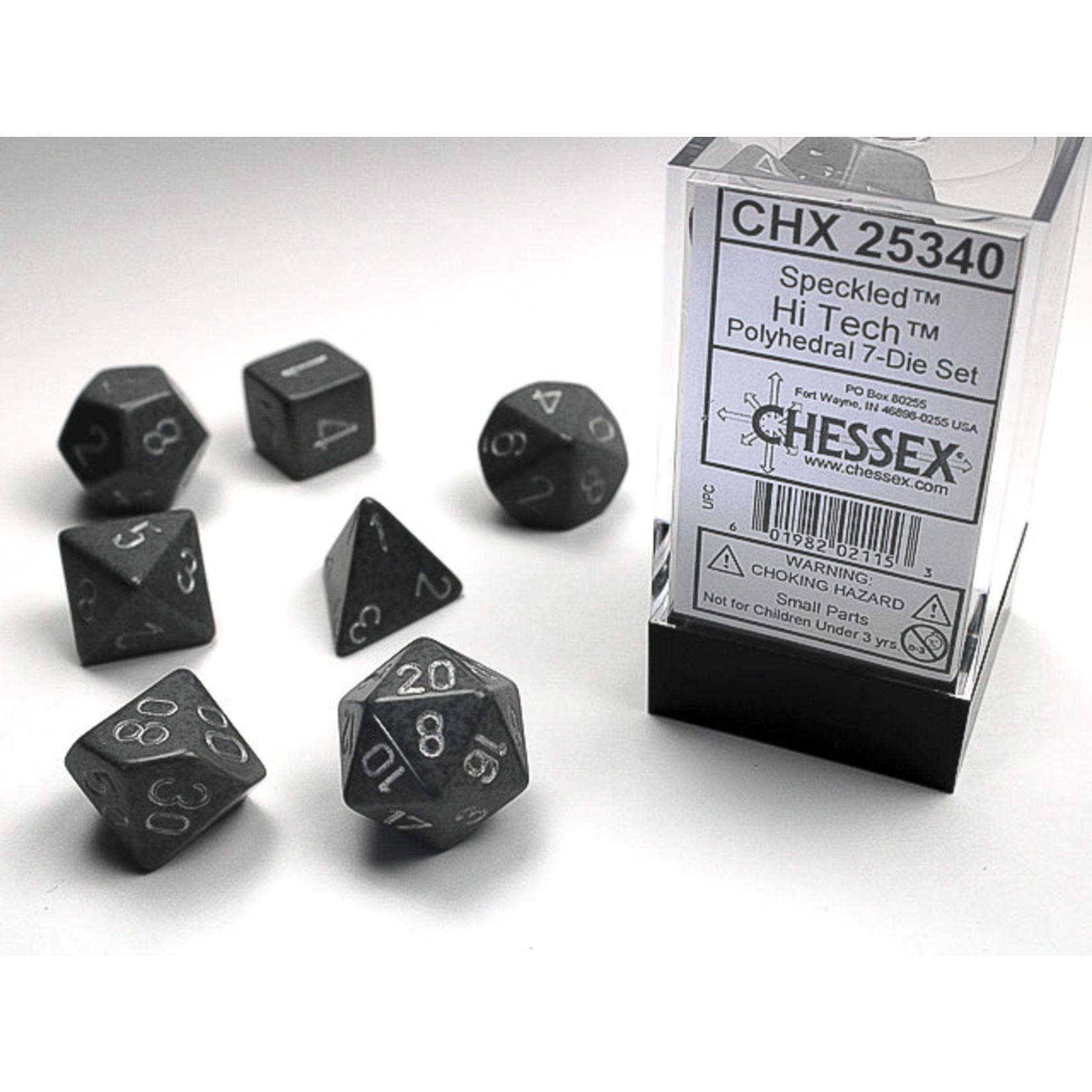 Chessex Speckled Dice: Hi-Tech | 7 Die Polyhedral Set | 25340
