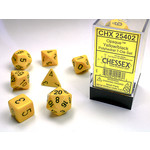 Chessex Opaque Dice: Yellow / black | 7 Die Polyhedral Set | 25402