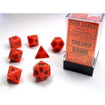 Chessex Opaque Dice: Orange / black | 7 Die Polyhedral Set | 25403