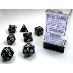 Chessex Opaque Dice: Black / white | 7 Die Polyhedral Set | 25408