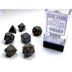 Chessex Opaque Dice: Dark Grey / copper | 7 Die Polyhedral Set | 25420