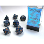Chessex Opaque Dice: Dusty Blue / copper | 7 Die Polyhedral Set | 25426