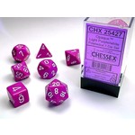 Chessex Opaque Dice: Light Purple / white | 7 Die Polyhedral Set | 25427