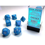 Chessex Opaque Dice: Light Blue / white | 7 Die Polyhedral Set | 25416