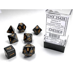 Chessex Opaque Dice: Black / gold | 7 Die Polyhedral Set | 25428