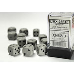 Chessex Opaque Dice: Grey / black | 16mm d6 Dice Block | 25610