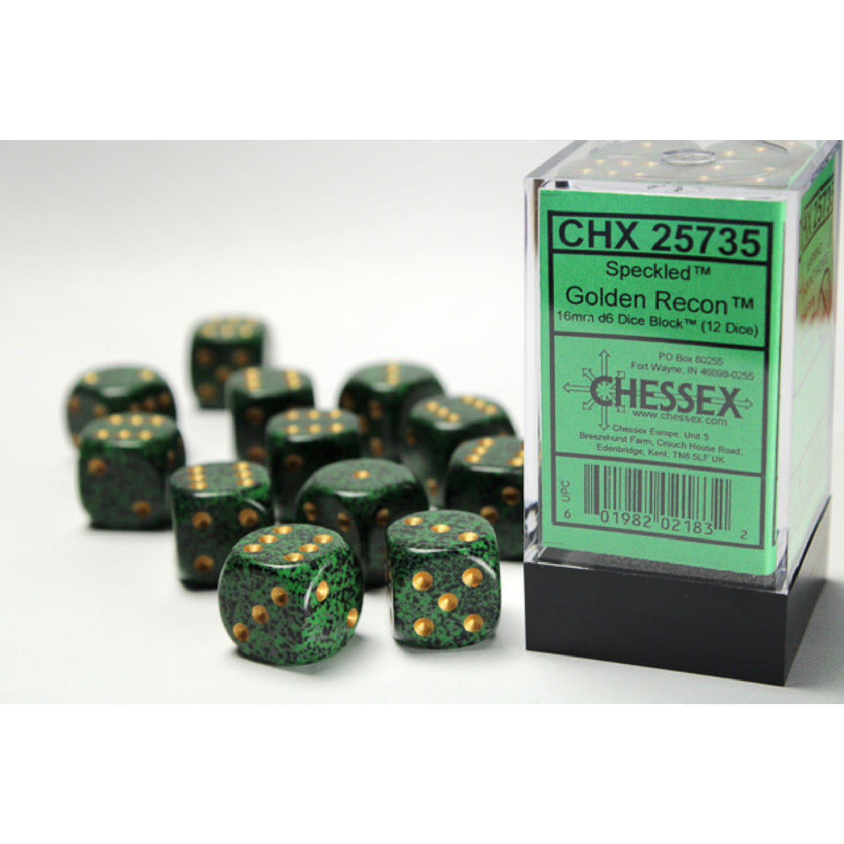 Chessex Speckled Dice: Golden Recon | 16mm d6 Dice Block | 25735