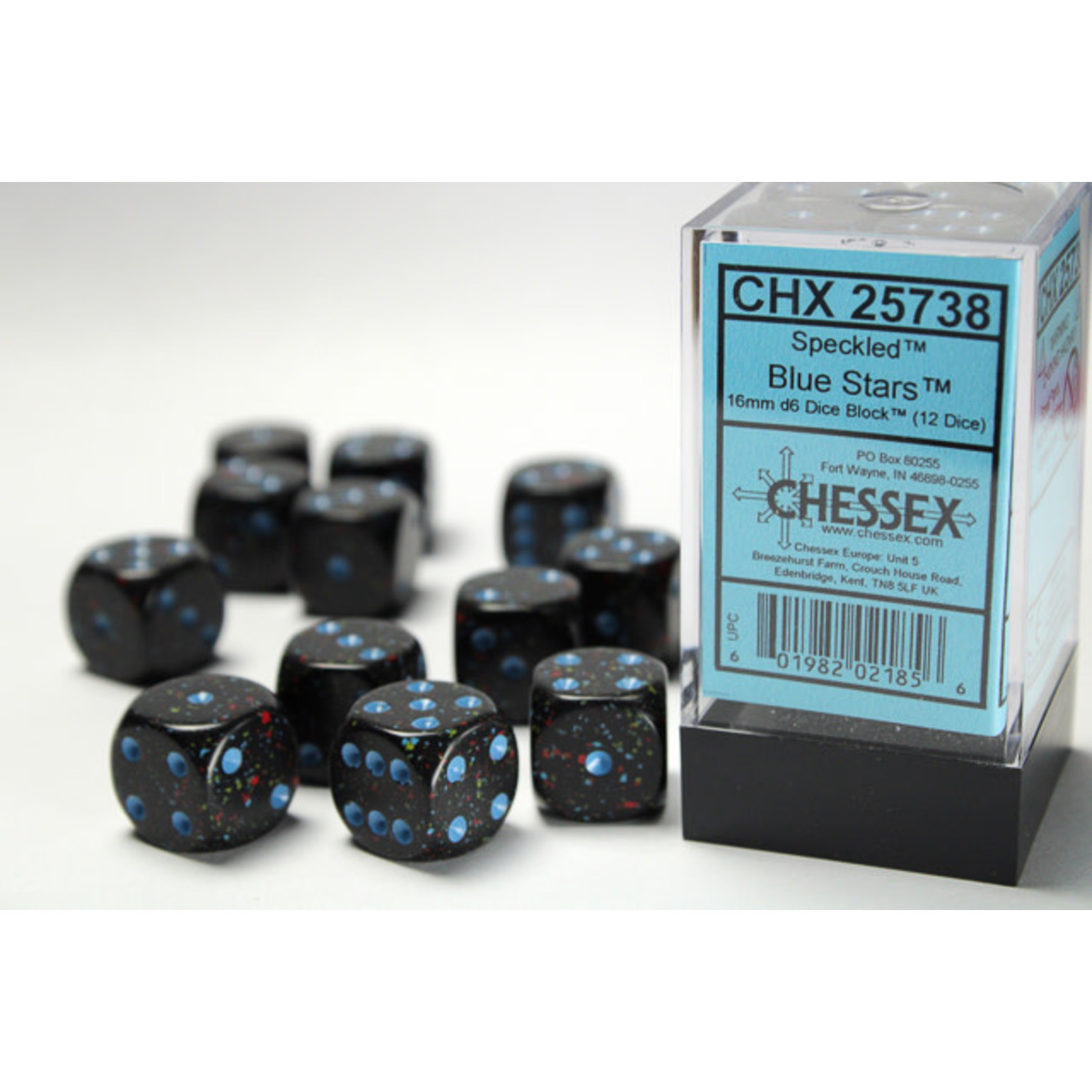 Chessex Speckled Dice: Blue Stars | 16mm d6 Dice Block | 25738