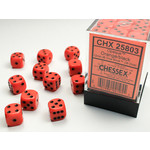 Chessex Opaque Dice: Orange / black | 12mm d6 Dice Block | 25803