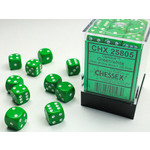 Chessex Opaque Dice: Green / white | 12mm d6 Dice Block | 25805