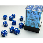 Chessex Opaque Dice: Blue / white | 12mm d6 Dice Block | 25806