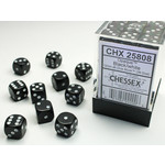 Chessex Opaque Dice: Black / white | 12mm d6 Dice Block | 25808