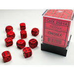Chessex Opaque Dice: Red / black | 12mm d6 Dice Block | 25814