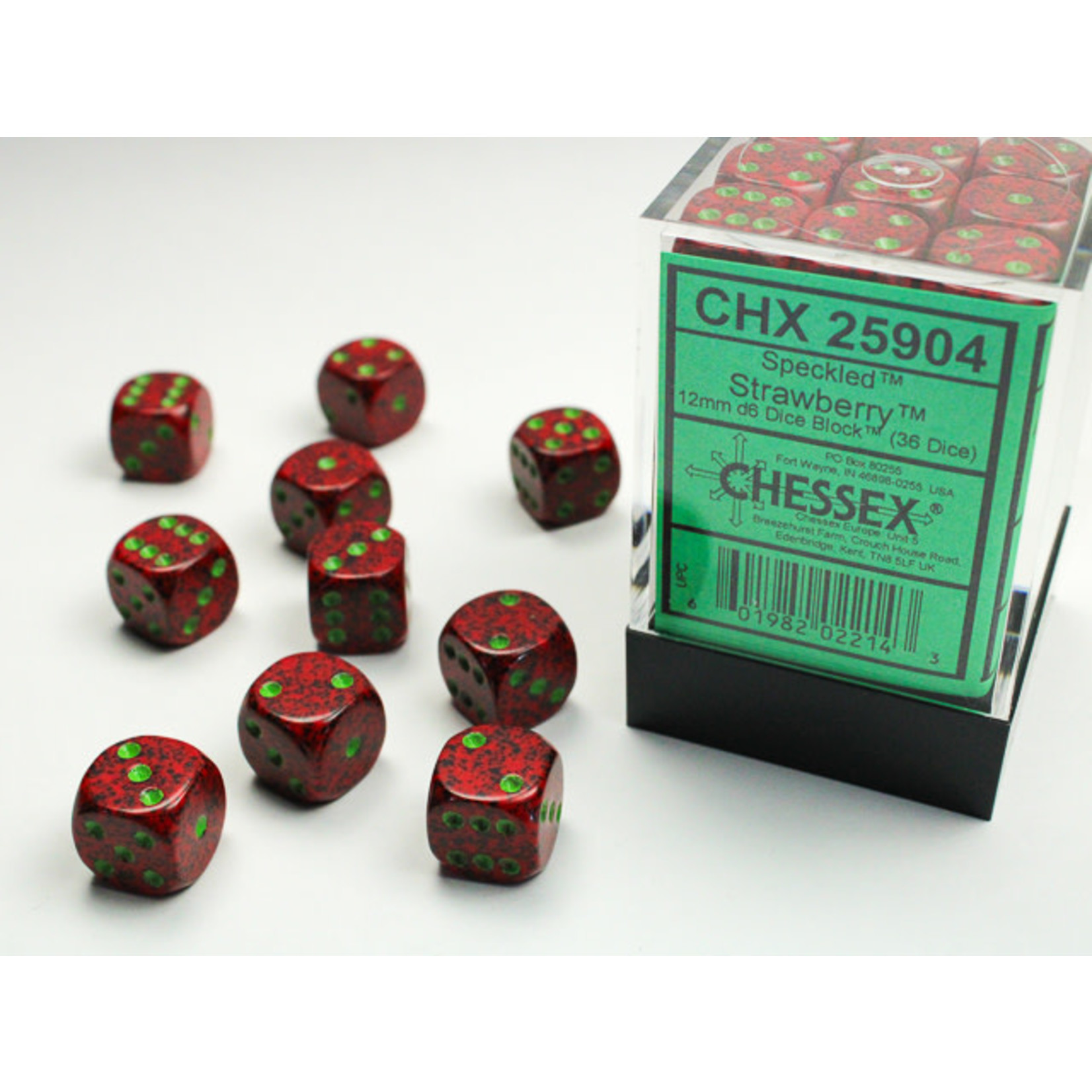 Chessex Speckled Dice: Strawberry | 12mm d6 Dice Block | 25904