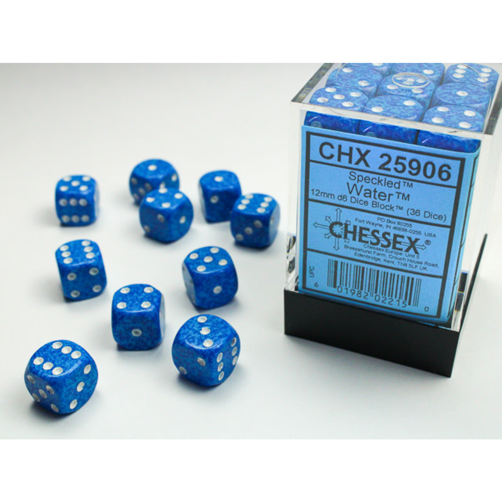 Chessex Speckled Dice: Water | 12mm d6 Dice Block | 25906