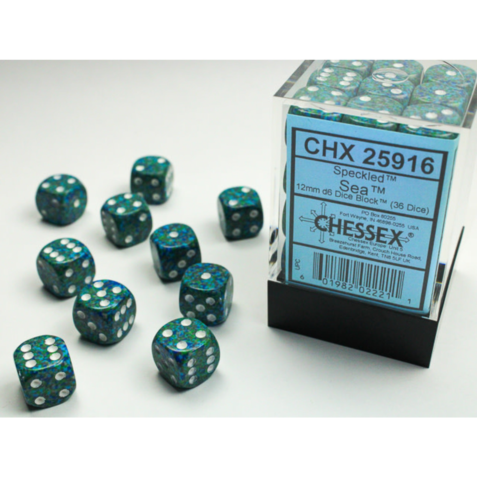 Chessex Speckled Dice: Sea | 12mm d6 Dice Block | 25916
