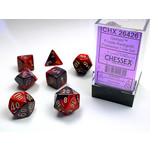 Chessex Gemini Dice: Purple-Red / gold | 7 Die Polyhedral Set | 26426