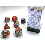 Chessex Gemini Dice: Orange-Steel / gold | 7 Die Polyhedral Set | 26461