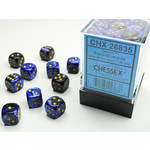Chessex Gemini Dice: Black-Blue / gold | 12mm d6 Dice Block | 26835