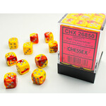 Chessex Gemini Dice: Red-Yellow / silver | 12mm d6 Dice Block | 26850