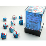 Chessex Gemini Dice: Astral Blue-White / red | 12mm d6 Dice Block | 26857