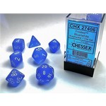 Chessex Frosted Dice: Blue / white | 7 Die Polyhedral Set | 27406