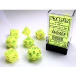 Chessex Vortex Dice: Electric Yellow / green | 7 Die Polyhedral Set | 27422
