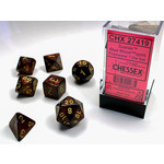 Chessex Scarab Dice: Blue Blood / gold | 7 Die Polyhedral Set | 27419