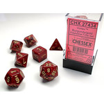 Chessex Vortex Dice: Burgundy / gold | 7 Die Polyhedral Set | 27434
