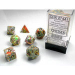 Chessex Festive Dice: Vibrant / brown | 7 Die Polyhedral Set | 27441